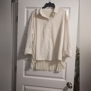 SHEIN Cream Blouse with Subtle Pleats